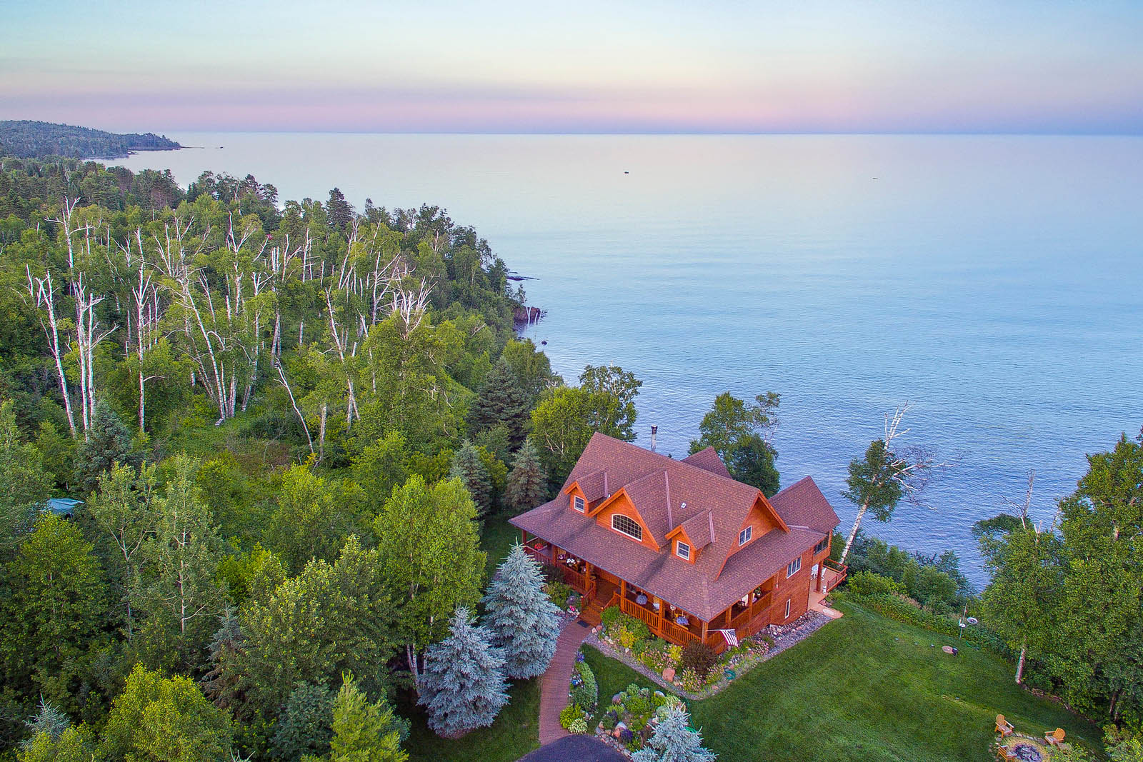 Drone Lake Superior Home